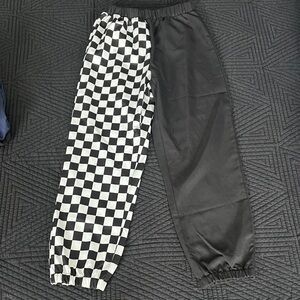 Checkered and Black Joggers, Elastic Waist, Size 8Y, NEW WITHOUT TAGS
